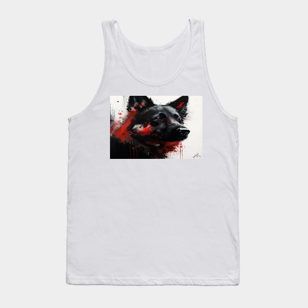 Abstract Splash Painting Of A Dog In Black And Red Colours Tank Top by Unwind-Art-Work